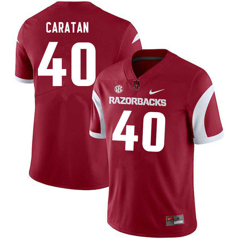 Men #40 George Caratan Arkansas Razorbacks College Football Jerseys Sale-Cardinal - Click Image to Close